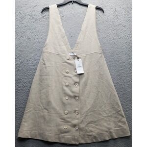 The Runway Mackenzi Mini Dress Womens XL Brown Herringbone V-Neck Button Front